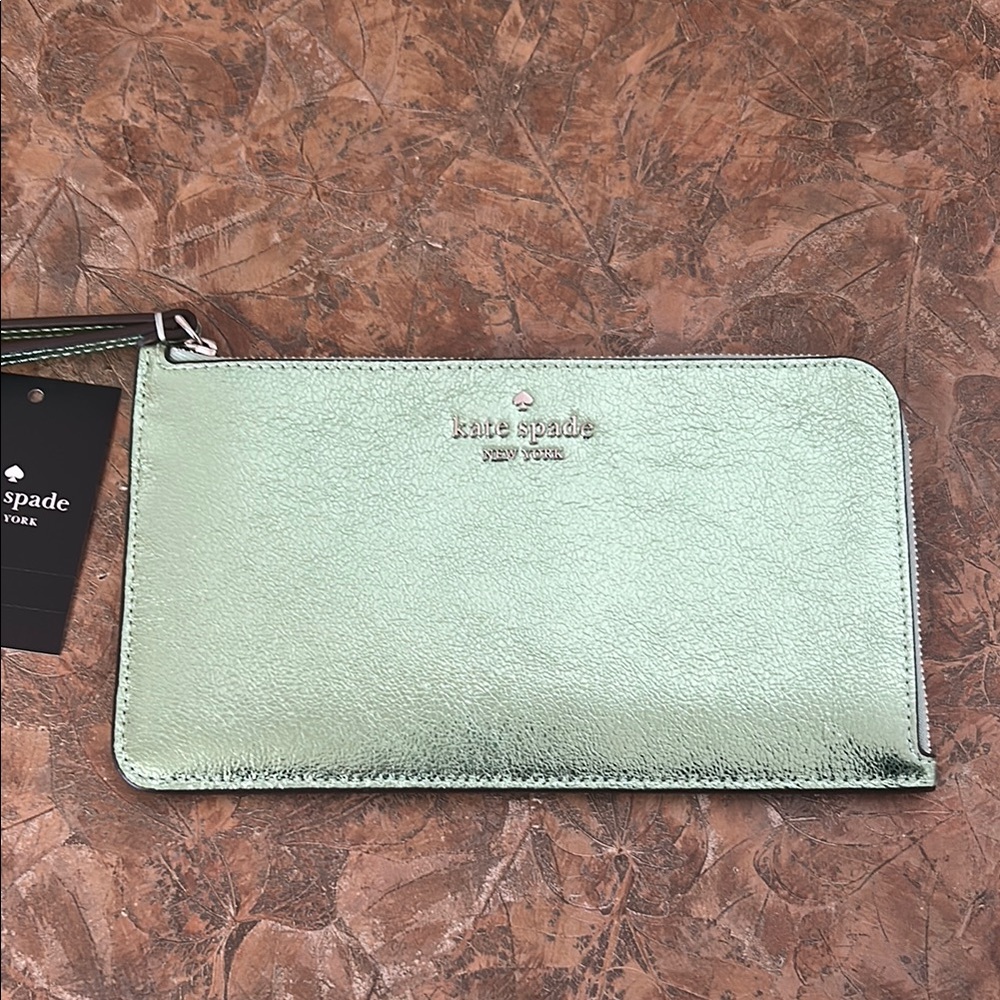 Kate Spade Metallic Leather L Zip Wristlet